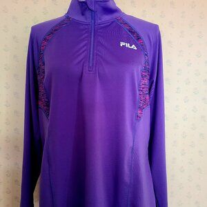 FILA SPORT WOMEN'S 1/4 ZIP RUNNIG/JOGGING ATHLETIC PULLOVER-PURPLE-XL
